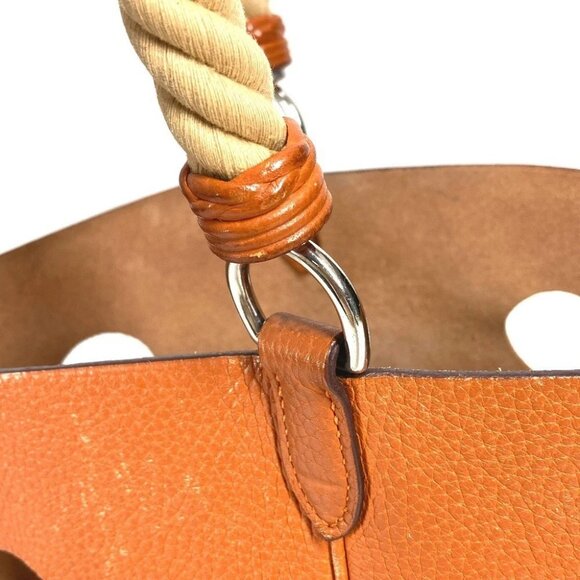 HERMES Shoulder bag Hand Bag Manjowar MM Taurillon Clemence Orange - Picture 12 of 15